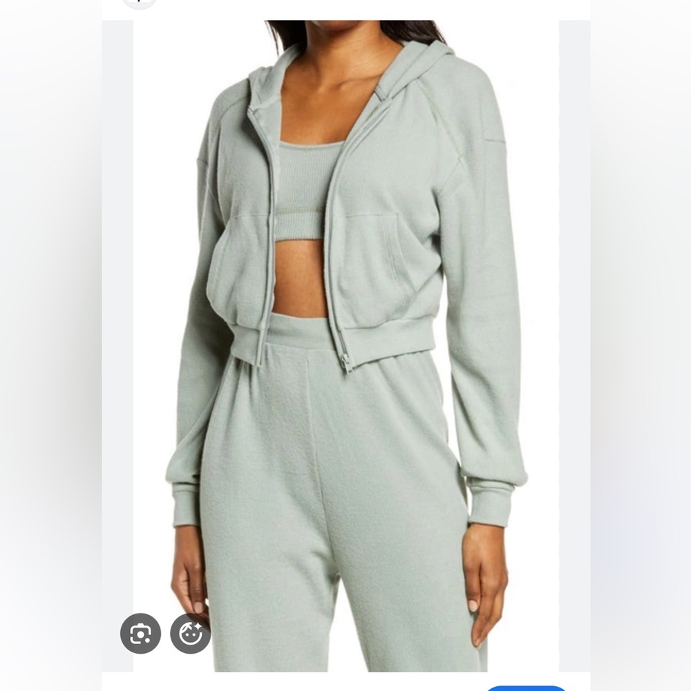 SKIMS waffle hoodie and joggers SET in Mineral